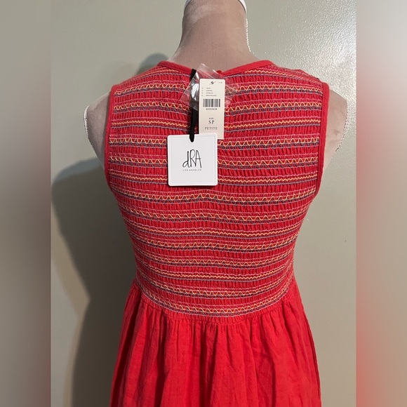 Dra Los Angeles Anthropologie Pink Gauze 100% Cotton Lined Mini Dress SP NWT - Picture 7 of 13